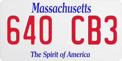 MA license plate 640CB3