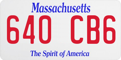 MA license plate 640CB6