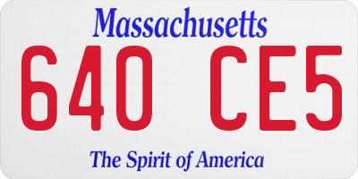 MA license plate 640CE5