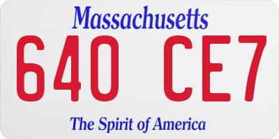 MA license plate 640CE7
