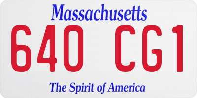 MA license plate 640CG1