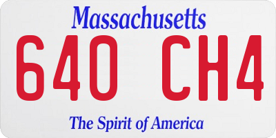 MA license plate 640CH4