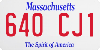MA license plate 640CJ1