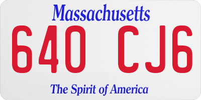 MA license plate 640CJ6