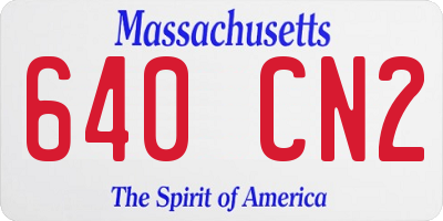 MA license plate 640CN2