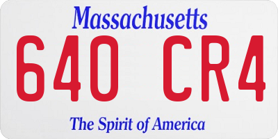 MA license plate 640CR4