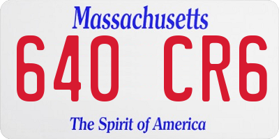 MA license plate 640CR6