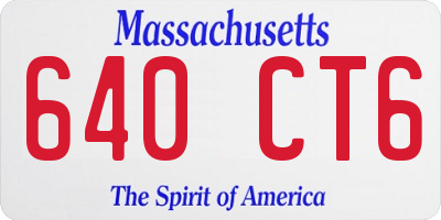 MA license plate 640CT6