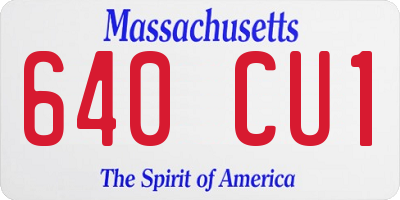 MA license plate 640CU1