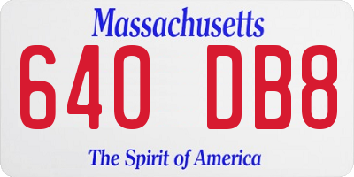 MA license plate 640DB8