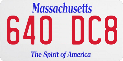 MA license plate 640DC8