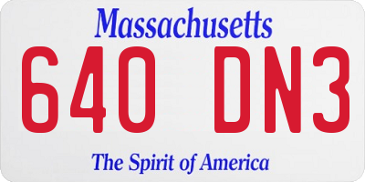 MA license plate 640DN3