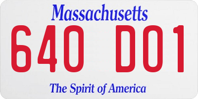 MA license plate 640DO1