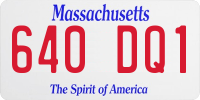 MA license plate 640DQ1