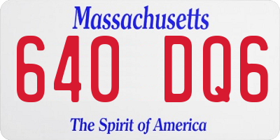 MA license plate 640DQ6
