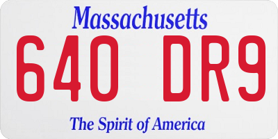 MA license plate 640DR9