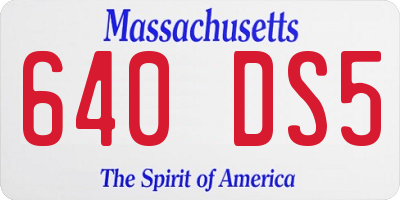 MA license plate 640DS5