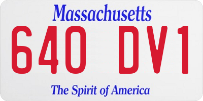 MA license plate 640DV1