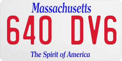 MA license plate 640DV6