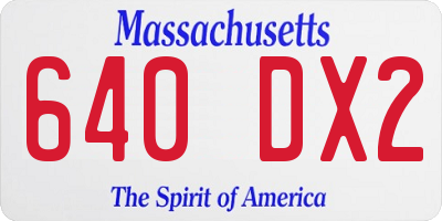 MA license plate 640DX2