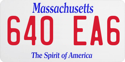 MA license plate 640EA6