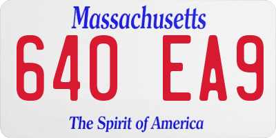 MA license plate 640EA9