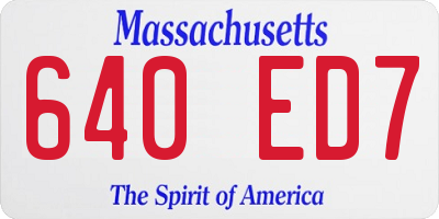 MA license plate 640ED7