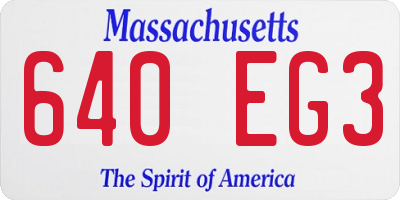 MA license plate 640EG3