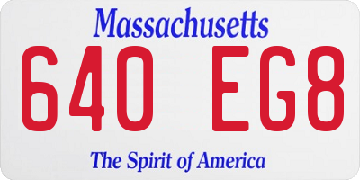 MA license plate 640EG8