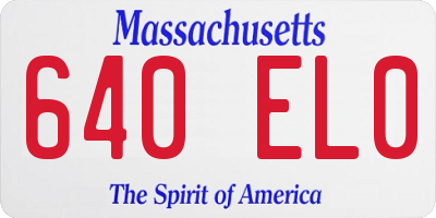 MA license plate 640EL0