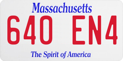 MA license plate 640EN4