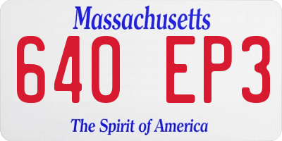 MA license plate 640EP3