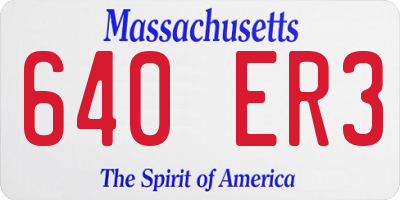 MA license plate 640ER3