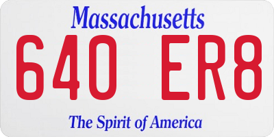 MA license plate 640ER8