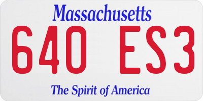 MA license plate 640ES3