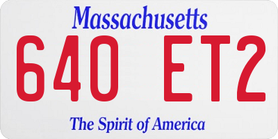 MA license plate 640ET2