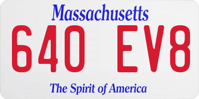 MA license plate 640EV8