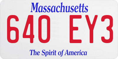 MA license plate 640EY3