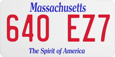 MA license plate 640EZ7