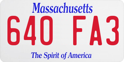 MA license plate 640FA3