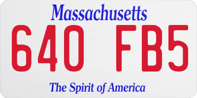 MA license plate 640FB5