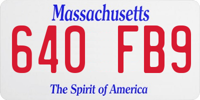 MA license plate 640FB9