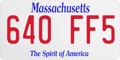 MA license plate 640FF5