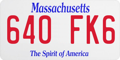 MA license plate 640FK6