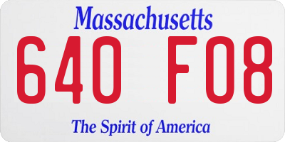 MA license plate 640FO8