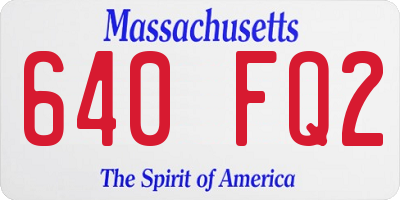 MA license plate 640FQ2