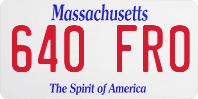 MA license plate 640FR0