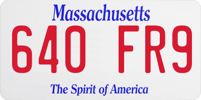 MA license plate 640FR9