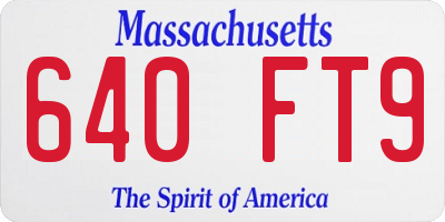MA license plate 640FT9