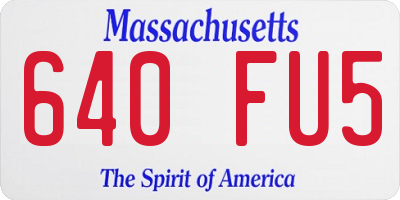 MA license plate 640FU5